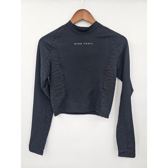 Nike Trail Women's S Black Dri-Fit Long-Sleeve Top and Repel Running Pants NWT - Picture 2 of 16